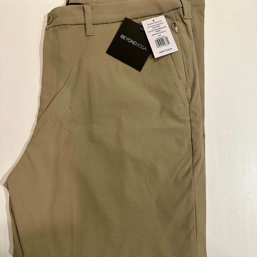 Beyond Yoga Men's Khaki Chinos 38x30 NWT